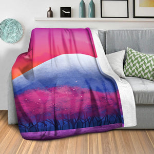 Twilight Fuji Blanket Blanket Clock Canvas