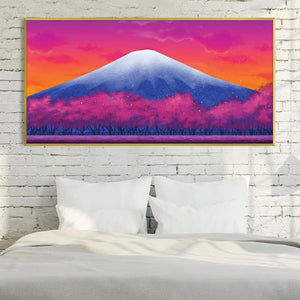 Twilight Fuji Canvas Art Clock Canvas