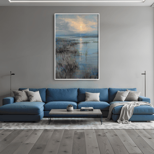 Twilight Over the Marsh Canvas Art Clock Canvas