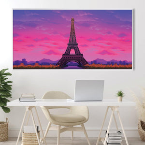 Twilight Paris Canvas Art Clock Canvas