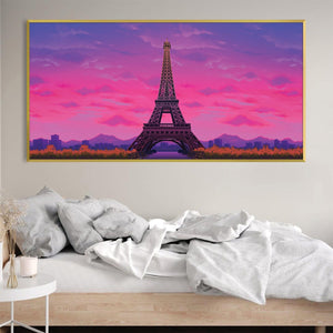 Twilight Paris Canvas Art Clock Canvas