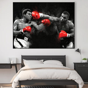 Tyson Vs Ali Easy Build Frame Art Easy Build Frame & Fabric Print / 40 x 30in Clock Canvas