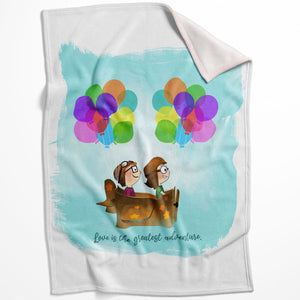 Up Up and Away Blanket Blanket 75 x 100cm Clock Canvas
