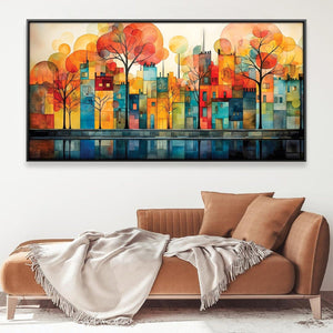 Urban Abstract Canvas Art Clock Canvas