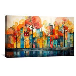 Urban Abstract Canvas Art Clock Canvas