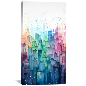 Urban Rainbow Canvas Art Clock Canvas