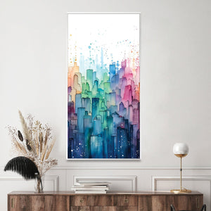 Urban Rainbow Canvas Art Clock Canvas