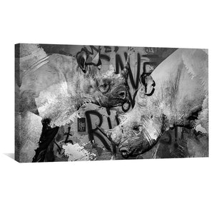Urban Rhinos Canvas Art Clock Canvas
