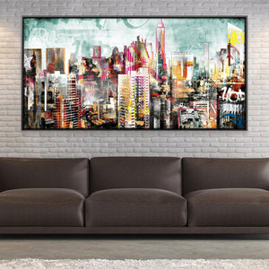 Urban Skylines Canvas Art Clock Canvas