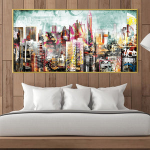 Urban Skylines Canvas Art Clock Canvas