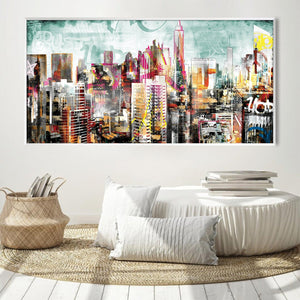 Urban Skylines Canvas Art Clock Canvas