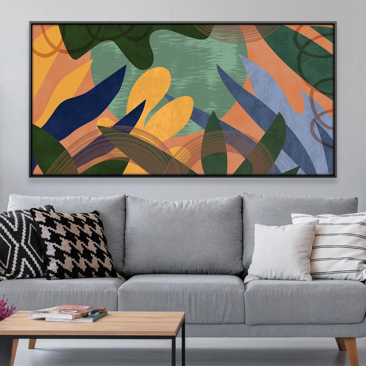 Verdant Blaze Canvas Art Clock Canvas