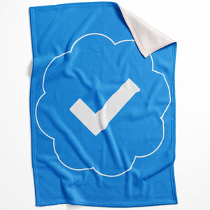 Verified Blue Blanket Blanket 75 x 100cm Clock Canvas