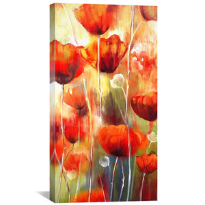 Vermillion Whispers Canvas Art Clock Canvas