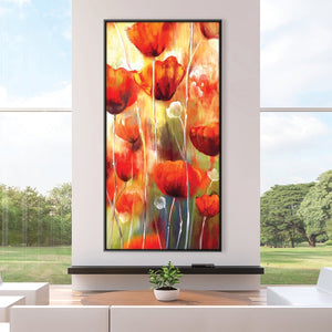 Vermillion Whispers Canvas Art Clock Canvas