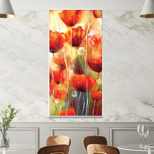 Vermillion Whispers Canvas Art Clock Canvas