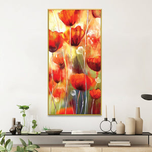 Vermillion Whispers Canvas Art Clock Canvas