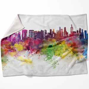 Vibrant City Blanket Blanket 75 x 100cm Clock Canvas