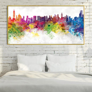 Vibrant City Canvas Art Clock Canvas