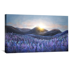 Violet Horizon Canvas Art Clock Canvas