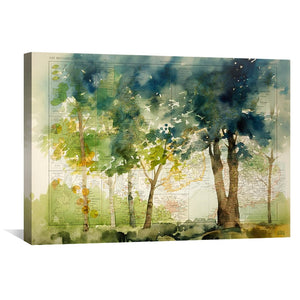 Walk in the Forest Canvas Art Clock Canvas