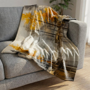 Watercolor Autumn Blanket Blanket Clock Canvas