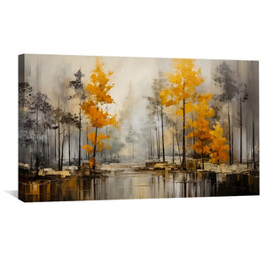 Watercolor Autumn Canvas Art Clock Canvas
