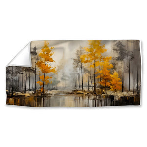 Watercolor Autumn Easy Build Frame Posters, Prints, & Visual Artwork Fabric Print Only / 40 x 20in Clock Canvas