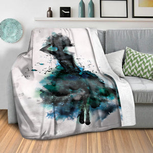 Watercolor Ballerina A Blanket Blanket Clock Canvas
