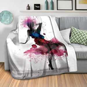 Watercolor Ballerina B Blanket Blanket Clock Canvas