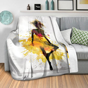 Watercolor Ballerina C Blanket Blanket Clock Canvas