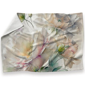 Watercolor Florals Blanket Blanket 30 x 40in Clock Canvas