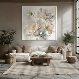Watercolor Florals Canvas Art Clock Canvas