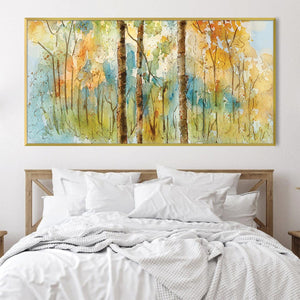 Watercolor Forest Canvas Art Clock Canvas