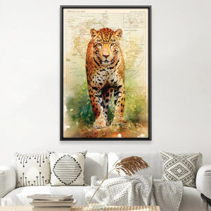 Watercolor Jaguar Canvas Art Clock Canvas