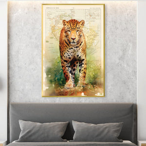 Watercolor Jaguar Canvas Art Clock Canvas