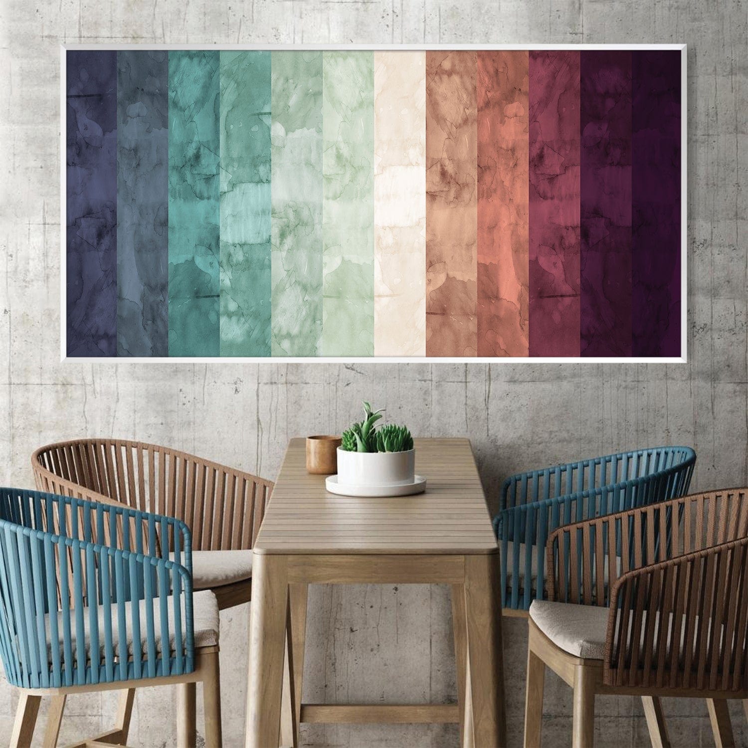 Watercolor Landscape 6 Canvas Art Clock Canvas