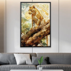 Watercolor Leopard Canvas Art Clock Canvas