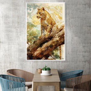 Watercolor Leopard Canvas Art Clock Canvas