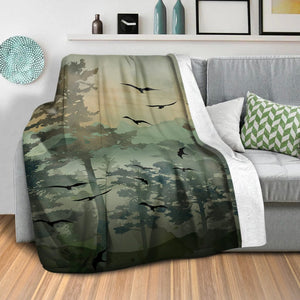 Watercolor Terrain Blanket Blanket Clock Canvas