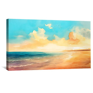 Watercolor Tides Canvas Art Clock Canvas