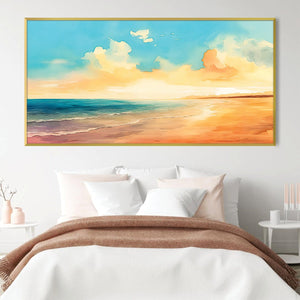 Watercolor Tides Canvas Art Clock Canvas