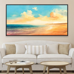 Watercolor Tides Canvas Art Clock Canvas