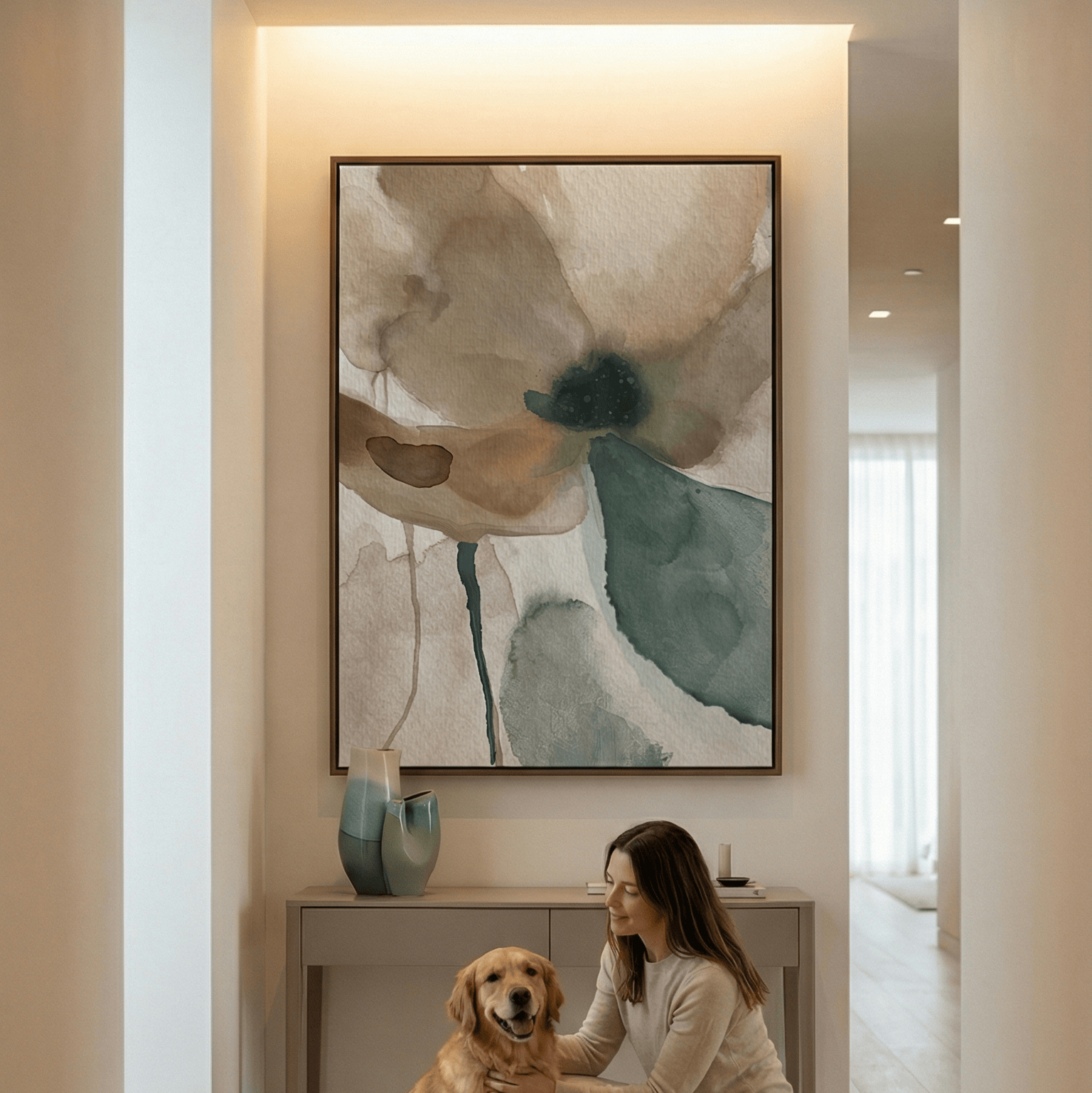 Watercolor Tones Canvas Art Clock Canvas