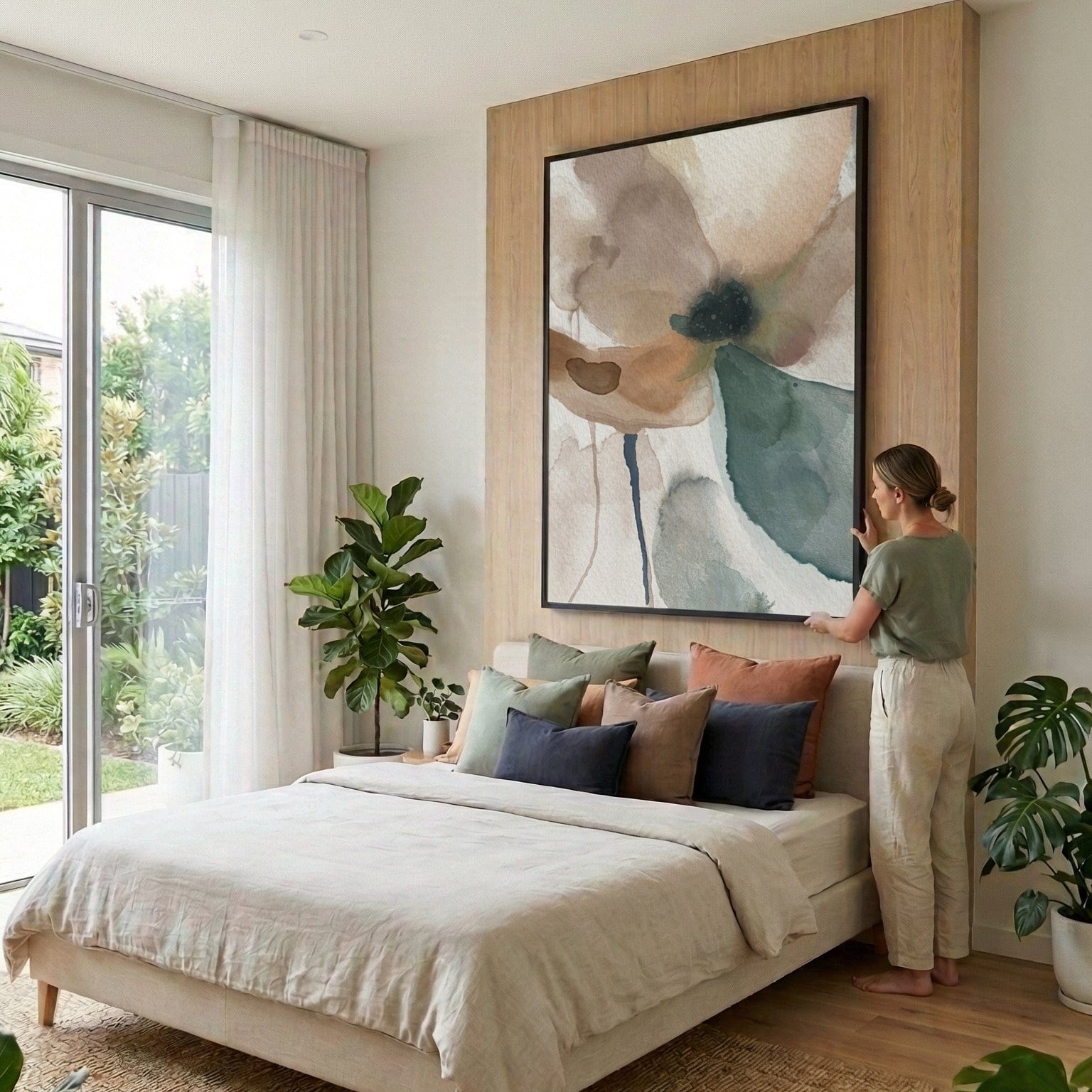 Watercolor Tones Easy Build Frame Art Clock Canvas