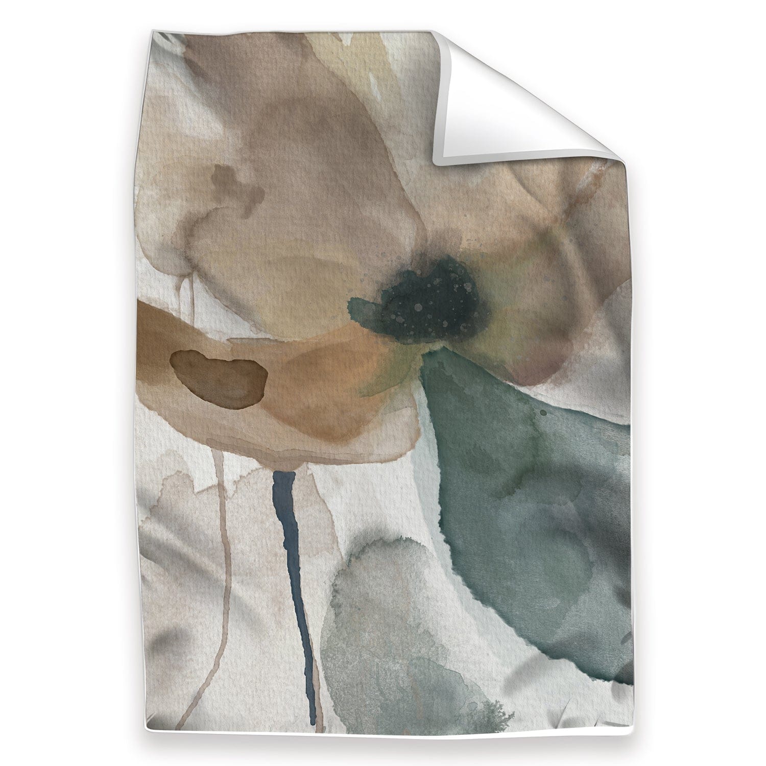 Watercolor Tones Easy Build Frame Art Fabric Print Only / Black / 24 x 36in Clock Canvas