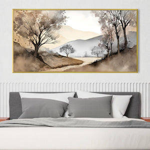Watercolor Valley Canvas Art Clock Canvas