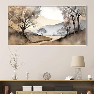 Watercolor Valley Canvas Art Clock Canvas