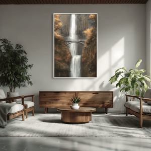 Waterfall Bridge Canvas Art Clock Canvas