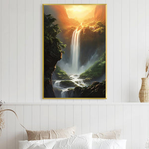 Waterfalls Below the Sun Canvas Art Clock Canvas